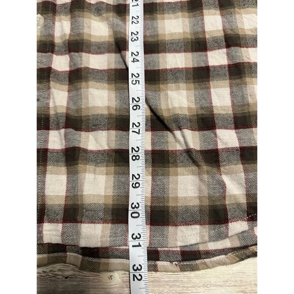 Columbia Plaid Button Up Flannel Shirt Men's XXL Big Brown Neutral Regular Fit - Picture 6 of 6
